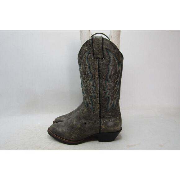 Justin Boots Shoes - Justin Womens Size 6.5 B Distressed Gray Leather Cowboy Western Boots